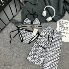 Đồ bơi bé gái, set bikini 3ct: bộ bikini 2 mảnh và quần xuông dài DIIOOR sang chảnh cho bé 8-30kh