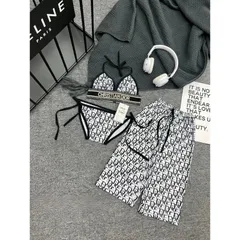 Đồ bơi bé gái, set bikini 3ct: bộ bikini 2 mảnh và quần xuông dài DIIOOR sang chảnh cho bé 8-30kh