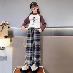 Quần kẻ dạ ống suông, quần suông kẻ Hottrend cho bé gái và bé trai size 15-55kg