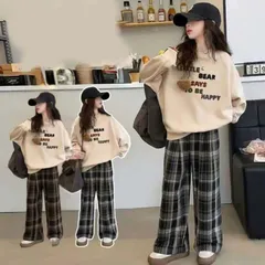 Quần kẻ dạ ống suông, quần suông kẻ Hottrend cho bé gái và bé trai size 15-55kg