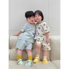 Quần áo cho bé, set bộ quần áo cotton cộc tay màu Pastel cho bé trai và bé gái 8-25kg