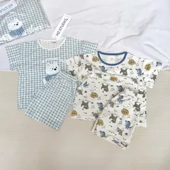 Quần áo cho bé, set bộ quần áo cotton cộc tay màu Pastel cho bé trai và bé gái 8-25kg