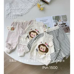 Quần áo thu đông bé gái, set bộ quần áo dài tay chất da cá thêu đắp gấu giáp lăng kẻ cho bé 8-22kg