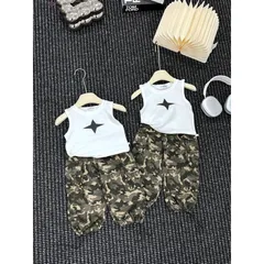 Quần áo bé gái, set bộ áo sát nách kèm quần hiphop rằn ri cá tính cho bé 10-30kg