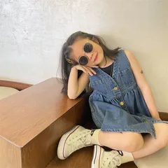 Váy sát nách chất jeans cho bé gái, váy jean sát nách cúc cài thật cho bé size 10-30kg