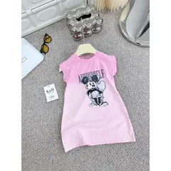 Váy bé gái, váy cotton loang dáng suông họa tiết Mickey cho bé 10-30kg