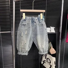Quần dài bé trai, quần Jean đang baggy cào rách Mẫu Mới sành điệu cho bé 10-30kg