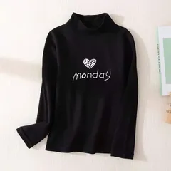 Áo giữ nhiệt cho bé, áo giữ nhiệt cổ 3 phân chất nỉ họa tiết MONDAY cho bé trai, bé gái size 6-18kg