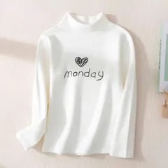 Áo giữ nhiệt cho bé, áo giữ nhiệt cổ 3 phân chất nỉ họa tiết MONDAY cho bé trai, bé gái size 6-18kg