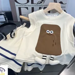 Quần áo bé trai, set bộ sát nách chất cotton thêu đắp hình cho bé 10-28kg