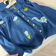 Váy bé gái, váy Jean cánh tiên thêu họa tiết dễ thương cho bé 10-22kg