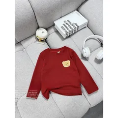 Áo giữ nhiệt cho bé, áo giữ nhiệt cốt tròn chất zip thêu gấu cho bé trai và bé gái