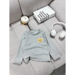 Áo giữ nhiệt cho bé, áo giữ nhiệt cốt tròn chất zip thêu gấu cho bé trai và bé gái