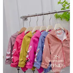 Áo khoác cho bé, áo khoác gió 2 lớp tai thỏ cho bé 10-25kg