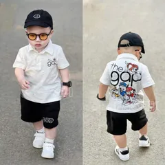 Quần áo bé trai, set bộ cộc tay chất cotton áo có cổ họa tiết chú chó Cứu hộ phối quần short kaki mềm cho bé 10-30kg