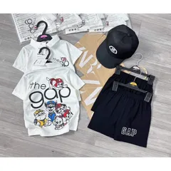 Quần áo bé trai, set bộ cộc tay chất cotton áo có cổ họa tiết chú chó Cứu hộ phối quần short kaki mềm cho bé 10-30kg