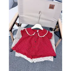 Đồ bộ bé gái, set bộ quần áo hoa nhí phối ren cổ sen cho bé 10-30kg