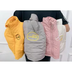 Áo khoác cho bé, áo phao gile trần bông kéo khoá cổ trụ thêu chữ LDYR cho bé trai và bé gái từ 8-30kg
