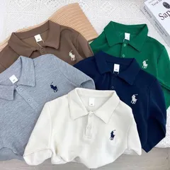 Đồ thu đông bé trai, áo polo dài tay chất da cá thêu họa tiết ngựa cho bé 10-30kg