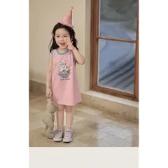 Váy bé gái, váy cotton dáng suông in hình dễ thương cho bé 8-20kg