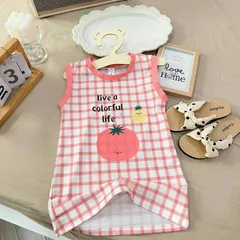 Váy bé gái, váy cotton dáng suông in hình dễ thương cho bé 8-20kg