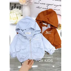 Áo khoác cho bé, áo khoác gió 2 lớp có mũ NIIKE cho bé trai, bé gái 10-22kg