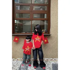 Áo phông cờ đỏ sao vàng, áo phông Độc lập tự do cho bé size 10-30kg