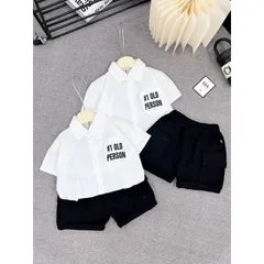 Quần áo bé trai, set bộ áo sơ mi cách điệu phối quần kaki ngố cho bé 10-30kg
