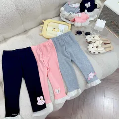 uần legging bé gái, quần legging đài chất cotton zip phối tơ cho bé 10-30kg
