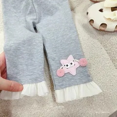 uần legging bé gái, quần legging đài chất cotton zip phối tơ cho bé 10-30kg