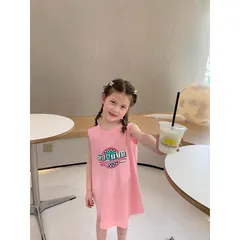 Váy bé gái, váy cotton sát nách dáng suông xẻ lưng điệu đà cho bé 10-20kg