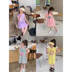 Váy bé gái, váy cotton sát nách dáng suông xẻ lưng điệu đà cho bé 10-20kg