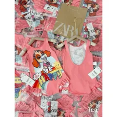 Đồ bơi bé gái, bikini liền thân họa tiết chú chó Happy cho bé 10-20kg