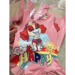 Đồ bơi bé gái, bikini liền thân họa tiết chú chó Happy cho bé 10-20kg