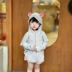 Áo chống nắng cho bé, áo choàng nắng tai thỏ chất thông hơi kim cương cho bé 8-25kg