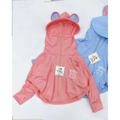 Áo chống nắng cho bé, áo choàng nắng tai thỏ chất thông hơi kim cương cho bé 8-25kg