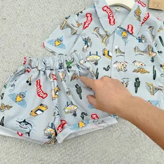 Quần áo bé trai, set bộ quần áo chất thô đi biển cho bé 10-30kg