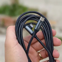 Cáp Sạc Nhanh C to C CableCreation 100W – Đầu Gập 90 Độ Chữ L, Vỏ Bọc Dù Bện Siêu Bền (0,5-1-2m ) (P134316)