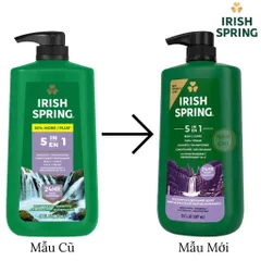 Sản phẩm là sữa tắm gội Irish Spring 5 trong 1, tích hợp dầu gội, dầu xả, sữa tắm, rửa mặt và khử mùi.dung tích 887ml, 845996