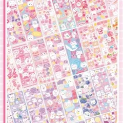 Set 20 tấm sticker lấp lánh gấu thỏ cute, sticker dán trang trí chống nước nhiều mẫu dễ thương