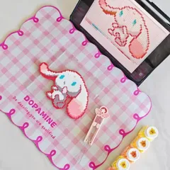 Tấm trải bàn chống trơn Dopamine caro pastel 30x40cm tấm lót bàn ăn bàn học bàn làm việc chống thấm