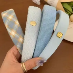 Bờm bản to xanh baby blue phong cách Hàn Quốc thời trang nữ tính