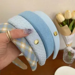 Bờm bản to xanh baby blue phong cách Hàn Quốc thời trang nữ tính