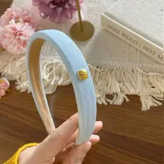 Bờm bản to xanh baby blue phong cách Hàn Quốc thời trang nữ tính