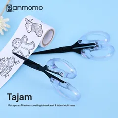 Kéo Văn Phòng Oule Tay Cầm Trong Suốt Lưỡi Thép Mạ Titan Đen Chống Gỉ Chống Dính 120mm Mini Cute Tiện Lợi