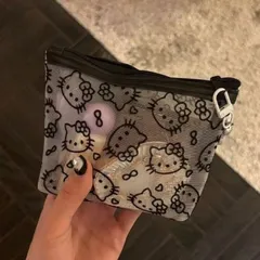Ví Lưới Hello Kitty Đựng Phụ Kiện Size Mini 12x8cm Túi Lưới Đựng Tiền Tai Nghe Son Môi make up Cực Cute Tiện Lợi