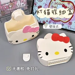 Hộp đựng kem đánh răng Hello Kitty treo tường, không đục lỗ, màu hồng