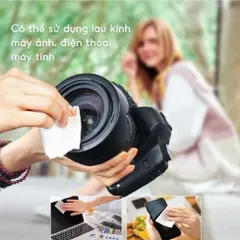 Hộp 100 Khăn Lau Kính Nano Ướt Dùng 1 Lần Chống Bám Hơi Nước, Chống Mờ Sương Cho Kính Mắt, Màn Hình Điện Thoại, Laptop