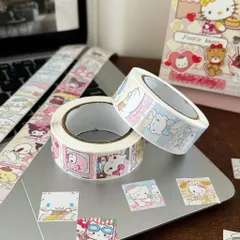 Cuộn 500 tem sticker Sanrio trang trí, sticker cuộn nhiều mẫu dễ thương dán sổ tay đồ dùng học tập