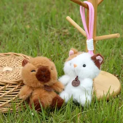 Móc Khóa Thú Bông Lông Siêu Mịn Có Hạt Thơm 12cm 65g Treo Chìa Khóa Balo Túi Xách Phụ Kiện Cute Quà Tặng Dễ Thương